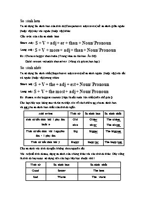 Bài tập Tiếng Anh Lớp 7 So sánh hơn